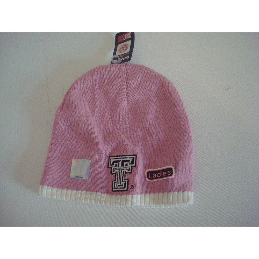 TEXAS TECH BEANIE TOBOGGAN KNIT ‎  DEADSTOCK  HAT CAP VINTAGE T6